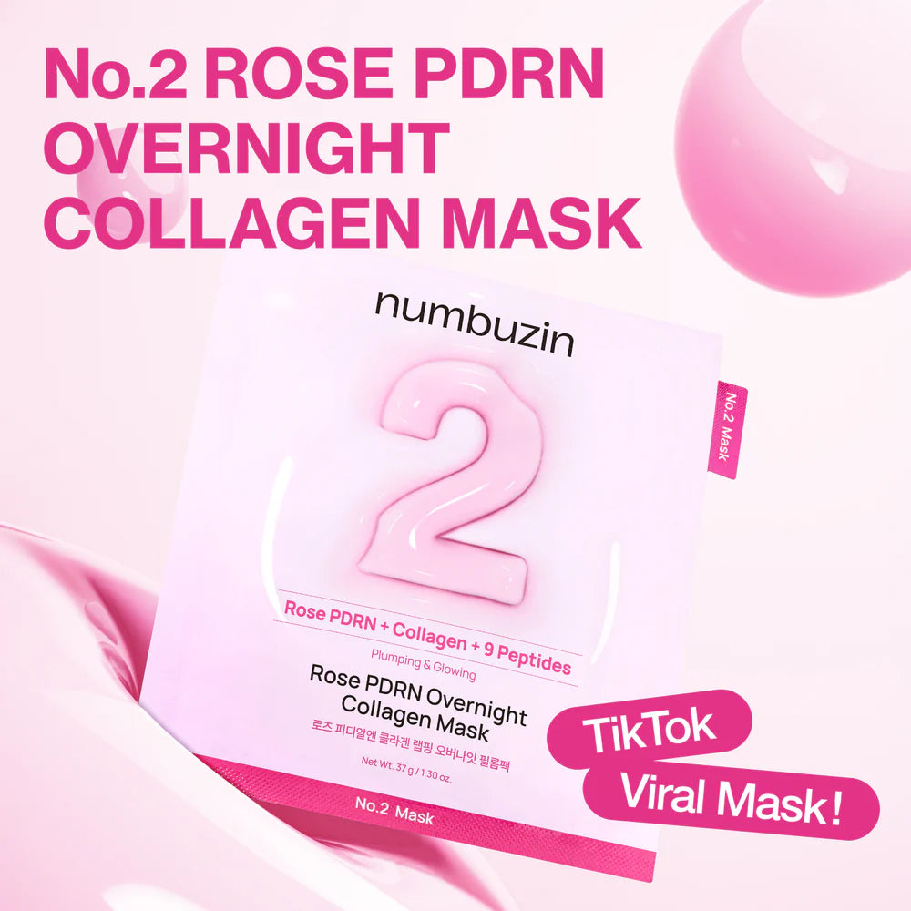 Numbuzin No.2 Rose PDRN Overnight Collagen Mask (4ea) - Olive Kollection