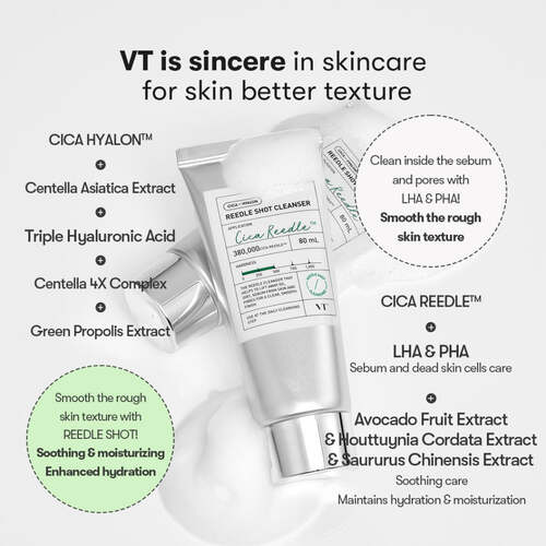 VT Cosmetics Reedle Shot Cleanser 80ml - Olive Kollection