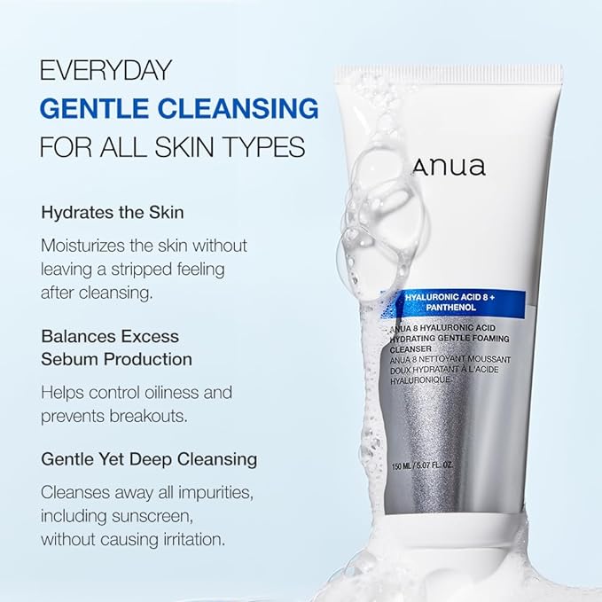 Anua - 8 Hyaluronic Acid Hydrating Gentle Foaming Cleanser - Olive Kollection