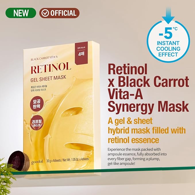 Goodal Retinol + Black Carrot Gel Sheet Mask - Olive Kollection