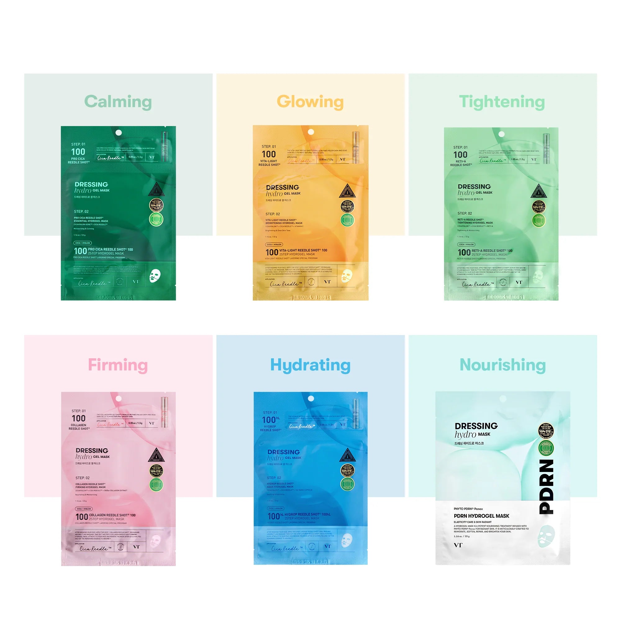VT Hydrop Reedle Shot 100hL 2-Step Hydrogel Mask - Olive Kollection
