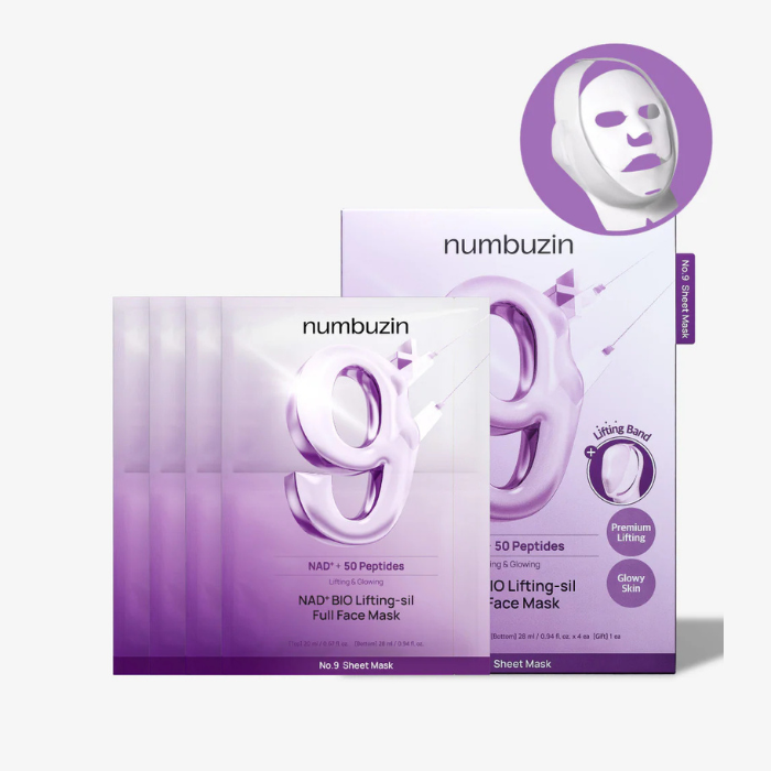 Numbuzin No.9 NAD Bio Lifting-sil Full Face Mask Set – Olive