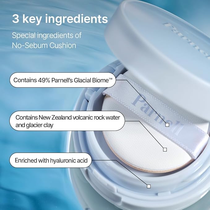 Parnell Glacial Biome Water No-Sebum Cushion 10g - Olive Kollection