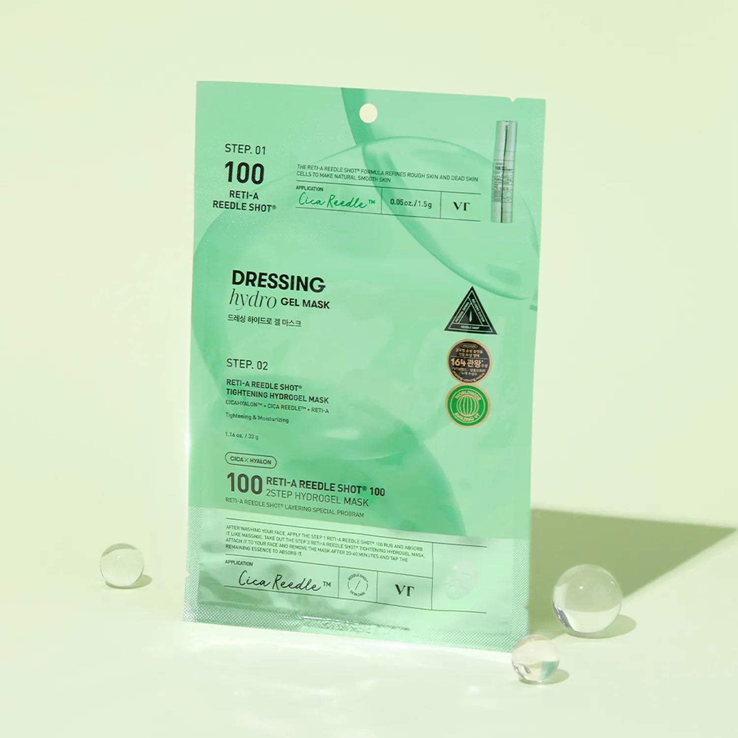VT Cosmetics Reti-A Reedle Shot 100 2-Step Hydrogel Mask - Olive Kollection