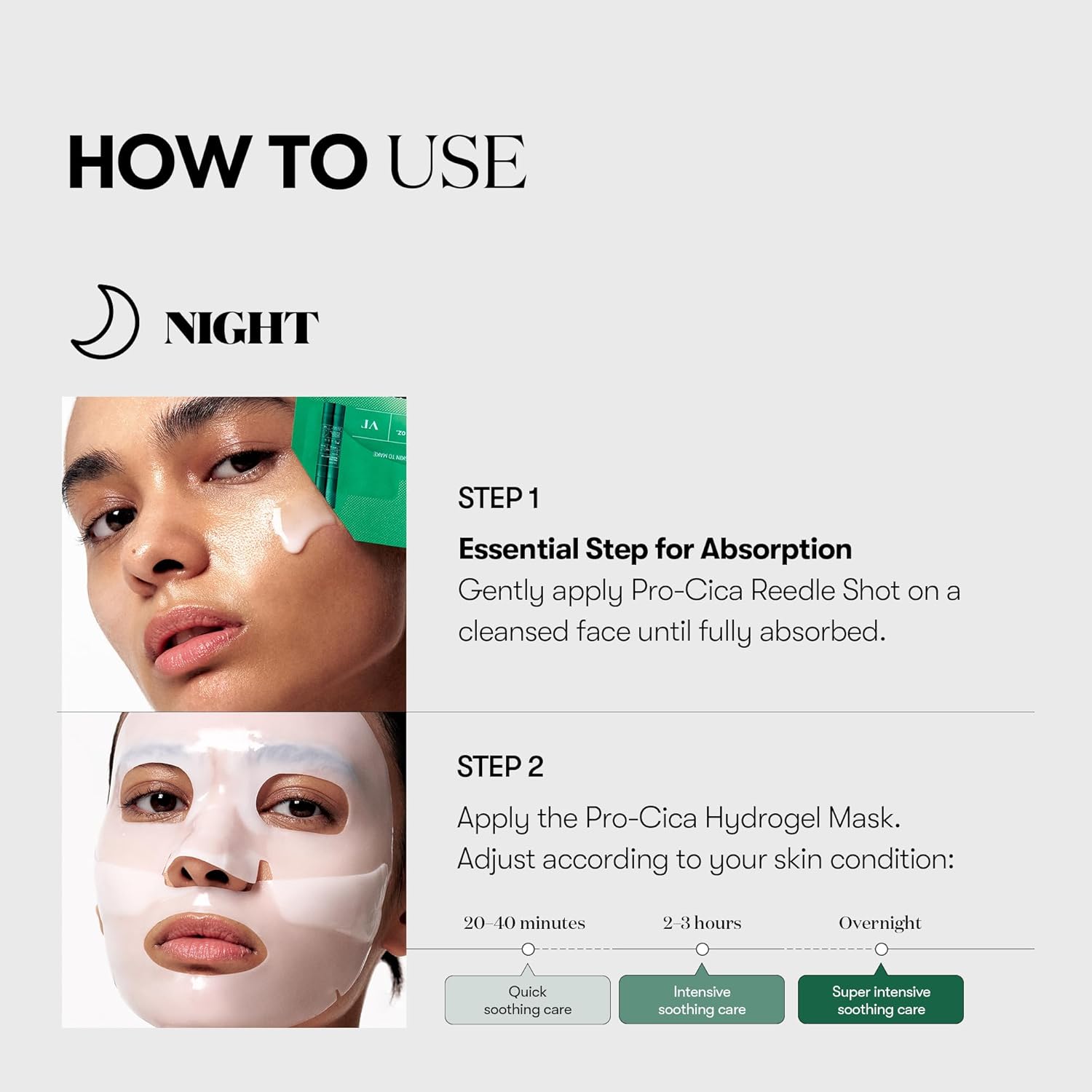 VT Pro Cica Reedle Shot 100 2-Step Hydrogel Mask - Olive Kollection