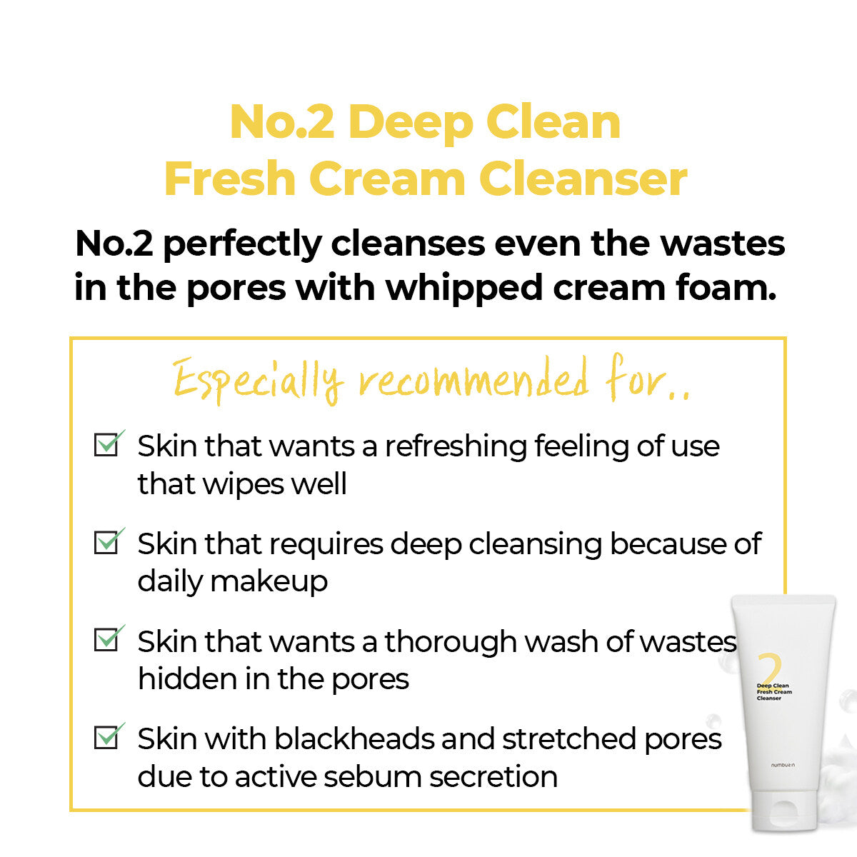 Numbuzin No.2 Deep Clean Fresh Cream Cleanser - Olive Kollection