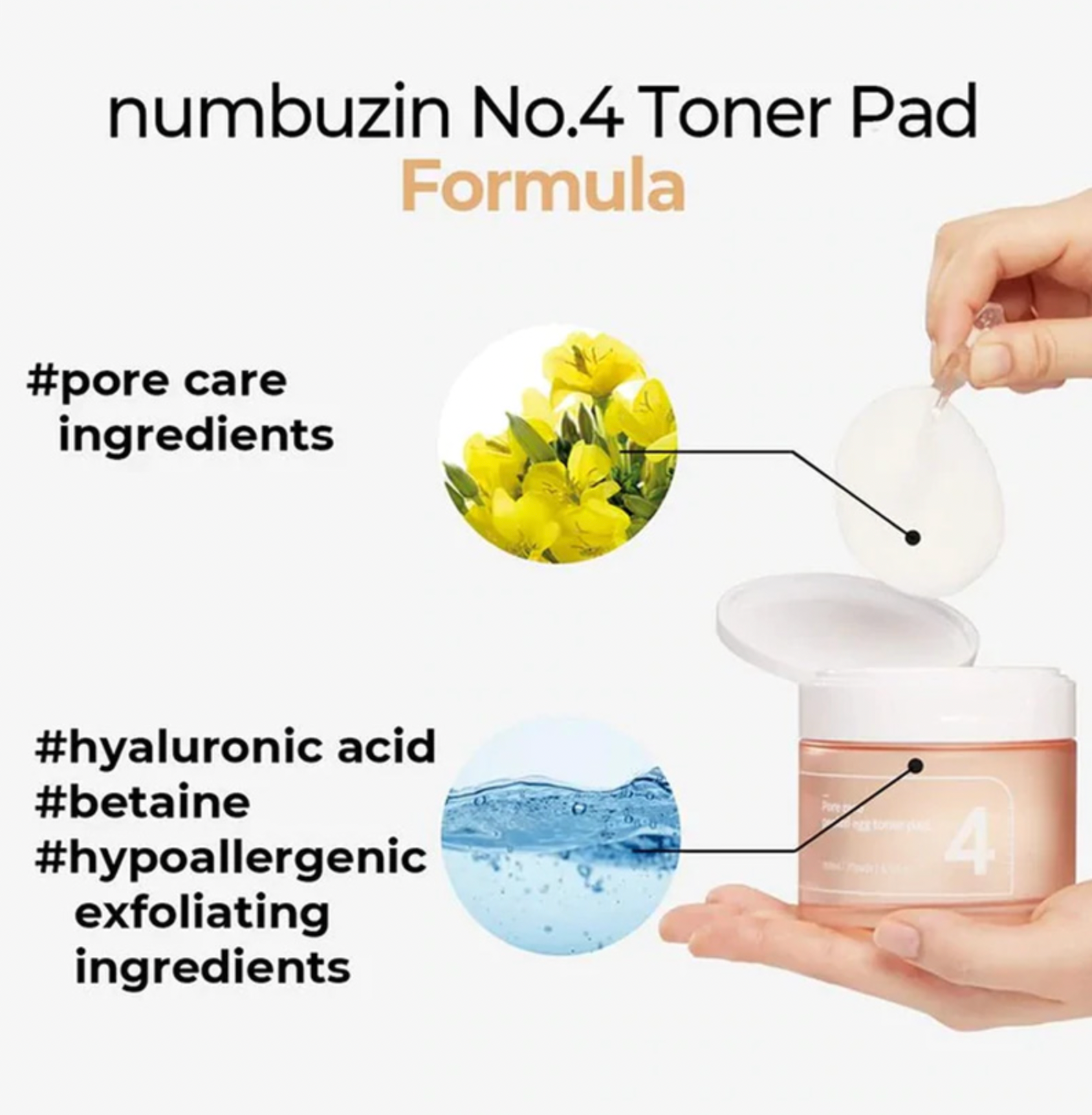 Numbuzin No.4 Pore Zero Peeled Egg Toner Pad - Olive Kollection