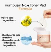 Numbuzin No.4 Pore Zero Peeled Egg Toner Pad - Olive Kollection