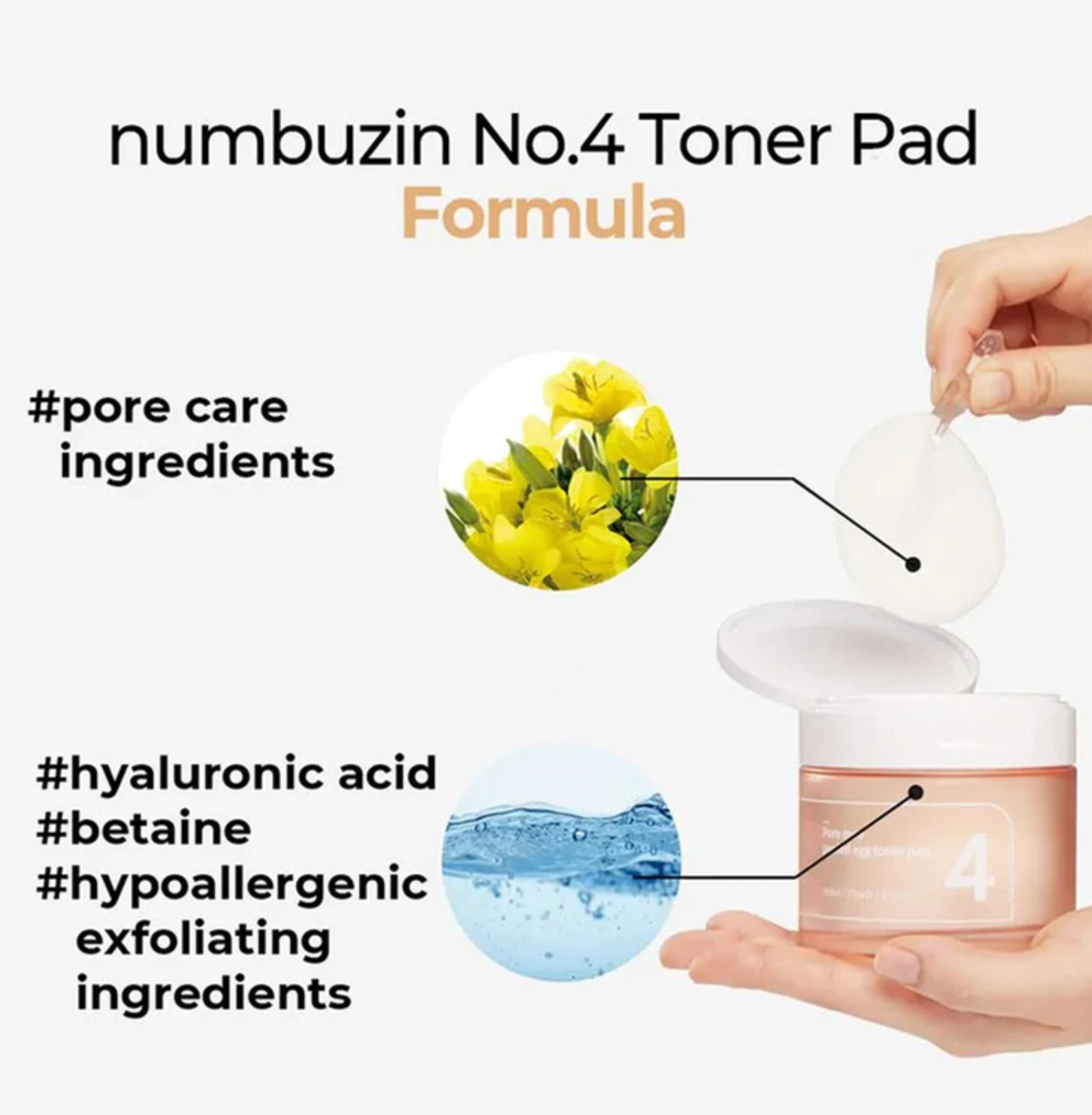 Numbuzin No.4 Pore Zero Peeled Egg Toner Pad - Olive Kollection