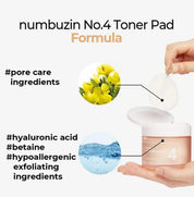 Numbuzin No.4 Pore Zero Peeled Egg Toner Pad - Olive Kollection