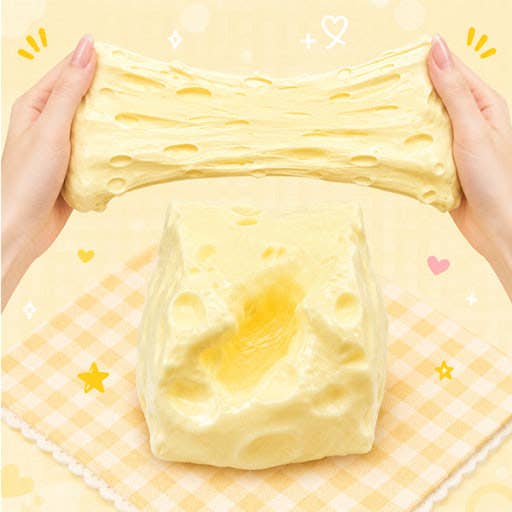 Super Soft & Stretchy Cheese Cube Squishy- Large!