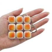 9-Key Toast Bread Keyboard Clicker Keychain