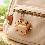 Animal Toast Keychain Clicker Toy Cute Bread Keyring