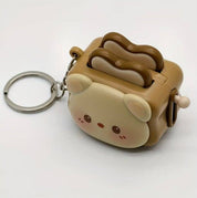 Animal Toast Keychain Clicker Toy Cute Bread Keyring