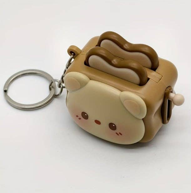 Animal Toast Keychain Clicker Toy Cute Bread Keyring