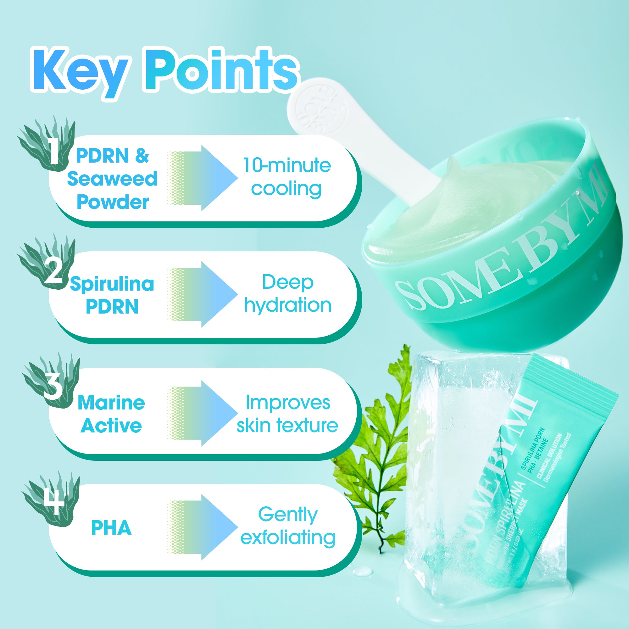 Some By Mi Spirulina PDRN Soothing Sherbert Mask (10pcs) - Olive Kollection