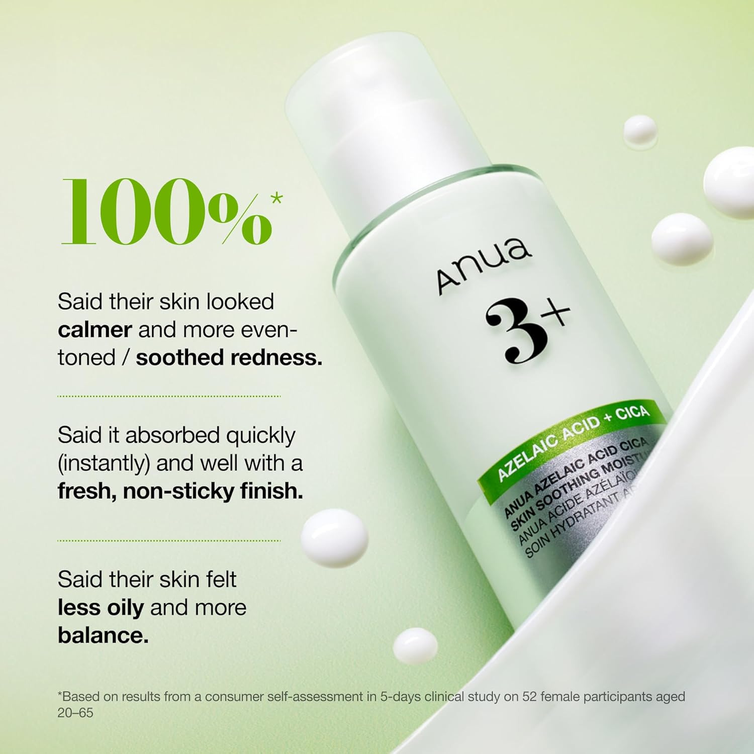 Anua Azelaic Acid Moisturizer Zinc HA 10 HA types – 251% deep hydration 20 skin layers 161.2% moisture one use lightweight no tacky oily skin