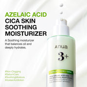 Anua Azelaic Acid 3% Cica Moisturizer – calm redness inflamed acne sebum control refine texture -26.5% redness -27.8% skin temperature clinical