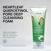 Anua Heartleaf Quercetinol Pore Deep Cleansing Foam - Olive Kollection