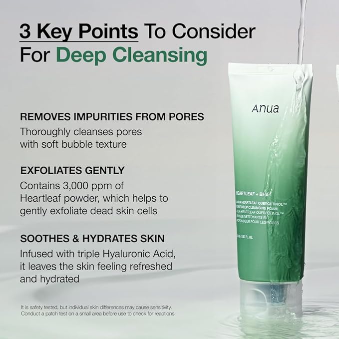 Anua Heartleaf Quercetinol Pore Deep Cleansing Foam - Olive Kollection