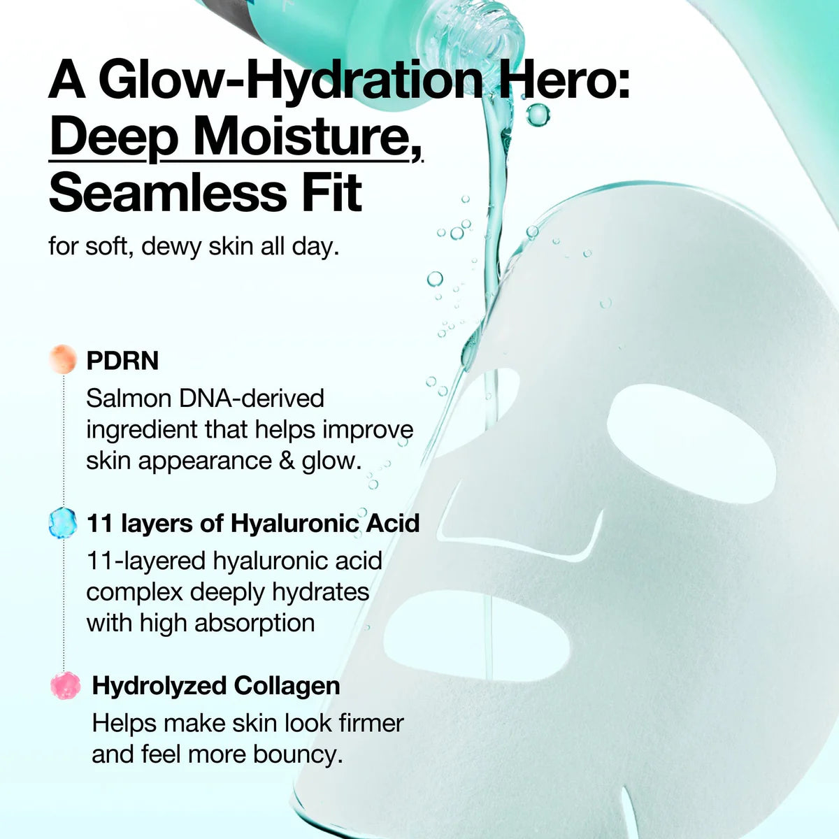 Anua PDRN Hyaluronic Acid Mask hydrogel sheet – ultra-thin adheres face contours Korean hydrogel mask fragrance-free