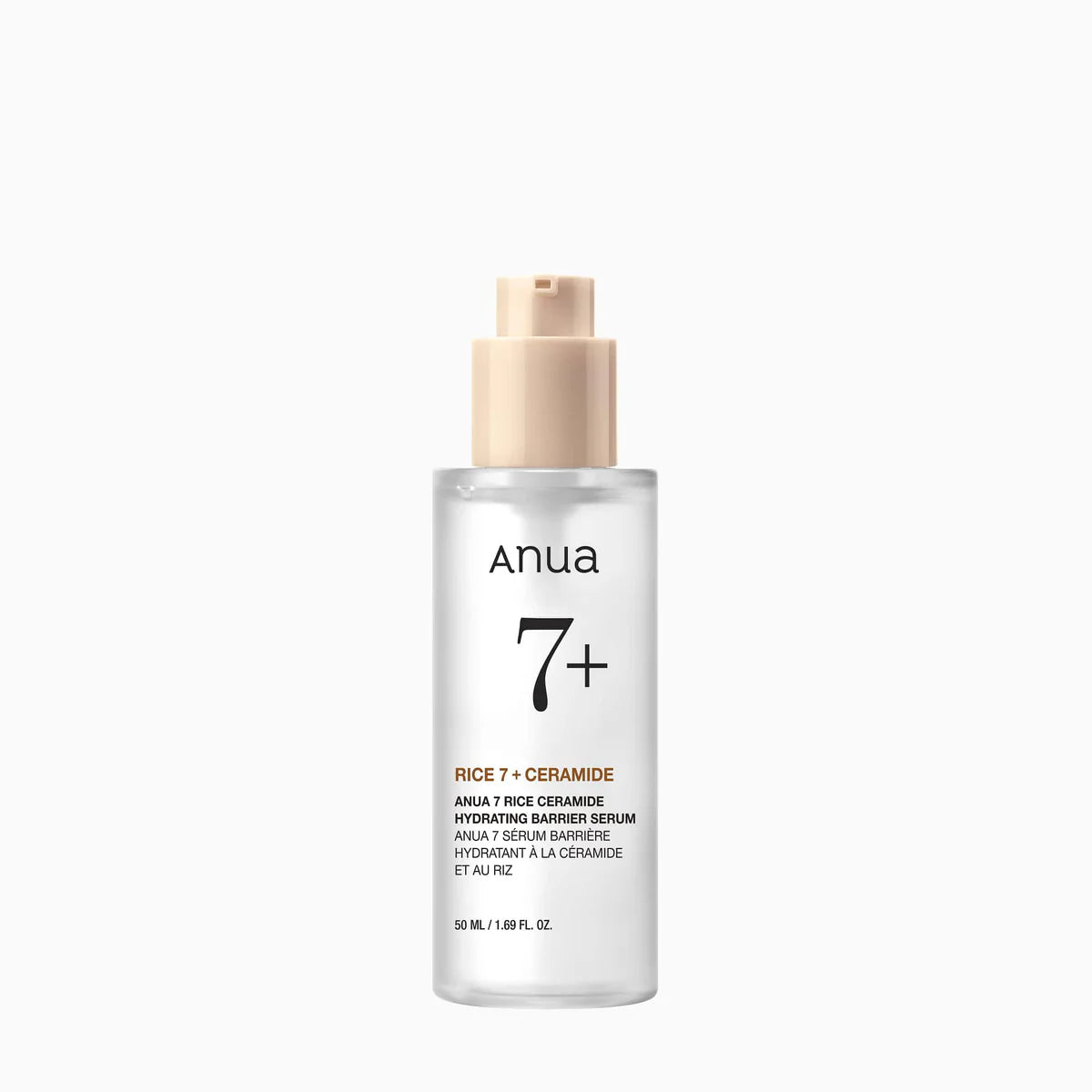 Anua 7 Rice Ceramide Hydrating Barrier Serum 50ml – Korean rice barrier serum RICERA Niacinamide 3% Alpha-Arbutin fragrance-free