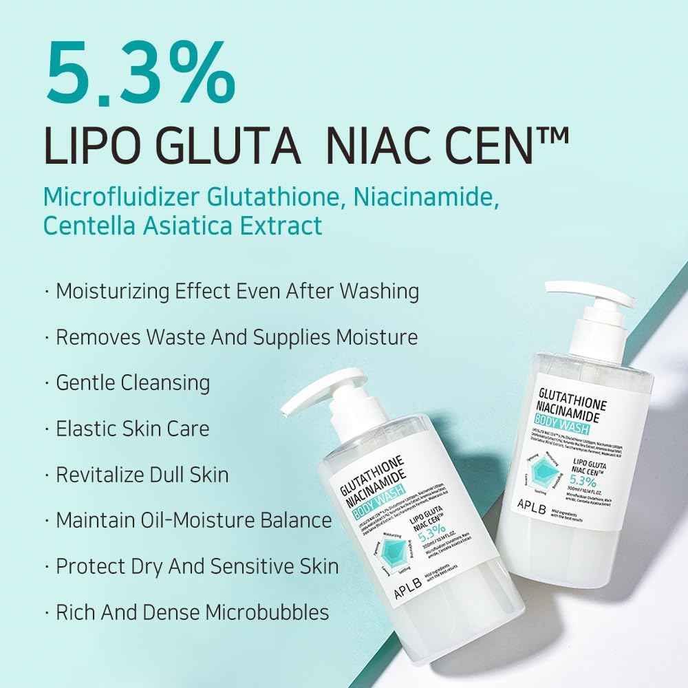 APLB Glutathione Niacinamide Body Wash 300ml | Brightening Korean Body Cleanser | Lengbox UK APLB Glutathione Niacinamide Body Wash 300ml | Brightening Korean Body Cleanser | Lengbox UK