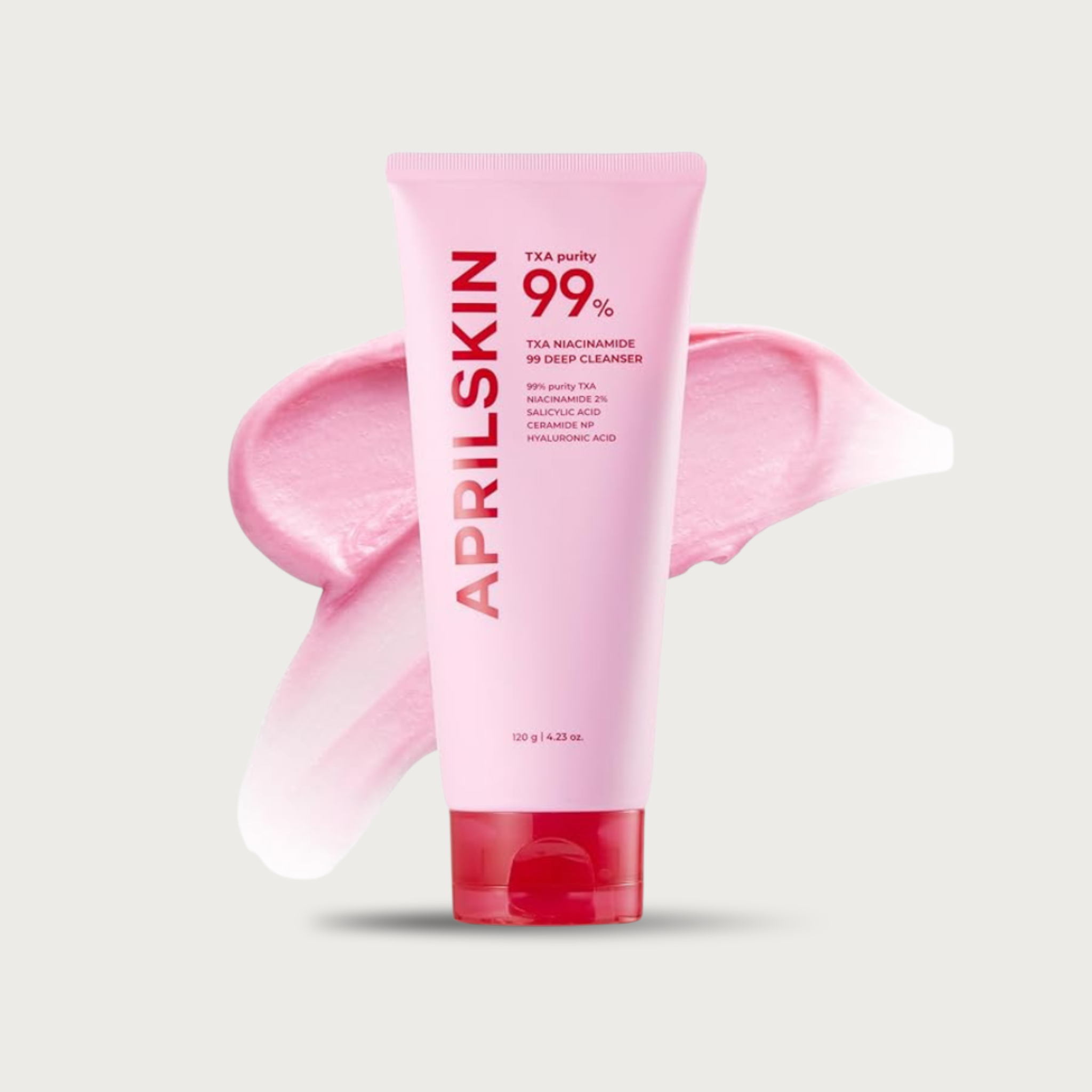 April Skin TXA Niacinamide 99 Deep Cleanser – Korean brightening cleanser pink bubble gum texture Niacinamide 20000ppm fragrance-free $20