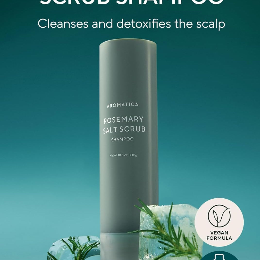 Aromatica Rosemary Salt Scrub key ingredients – 41% sea salt Rosemary Extract BHA Niacinamide Bifida Lactobacillus Korean