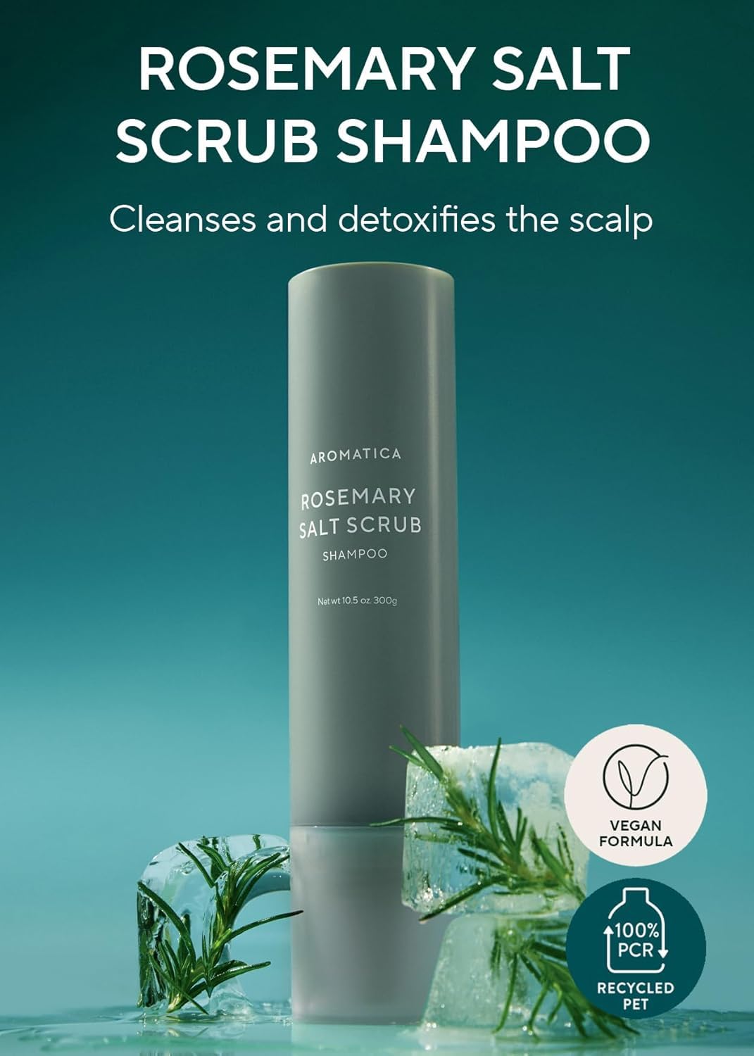 Aromatica Rosemary Salt Scrub key ingredients – 41% sea salt Rosemary Extract BHA Niacinamide Bifida Lactobacillus Korean