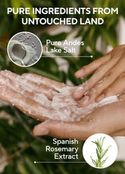 Aromatica Rosemary Salt Scrub texture – fine salt granules dissolve into lather scrub and shampoo in one step Korean