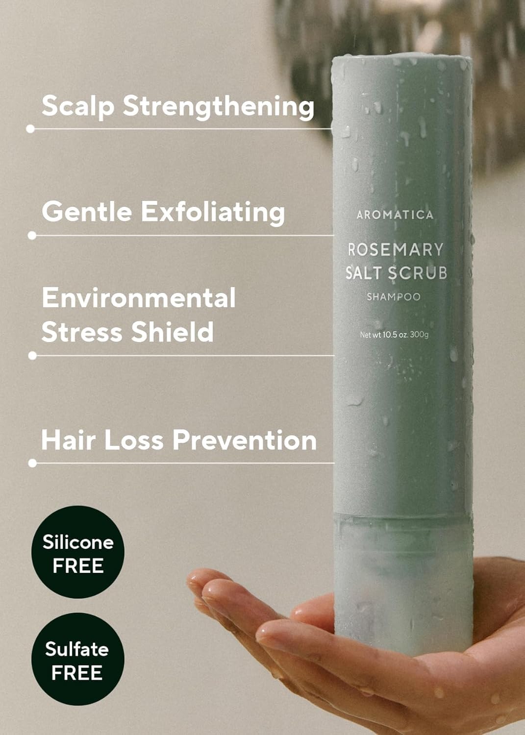 Aromatica Rosemary Salt Scrub probiotic – Bifida Lactobacillus Inulin prebiotic balanced scalp flora Dexpanthenol Menthol Korean