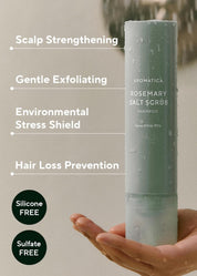 Aromatica Rosemary Salt Scrub probiotic – Bifida Lactobacillus Inulin prebiotic balanced scalp flora Dexpanthenol Menthol Korean