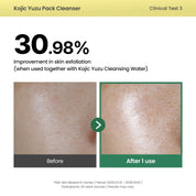Axis-Y Kojic Yuzu Cleanser on skin – brightening pack mask wash-off gentle exfoliation Yuzu citrus scent Korean vegan