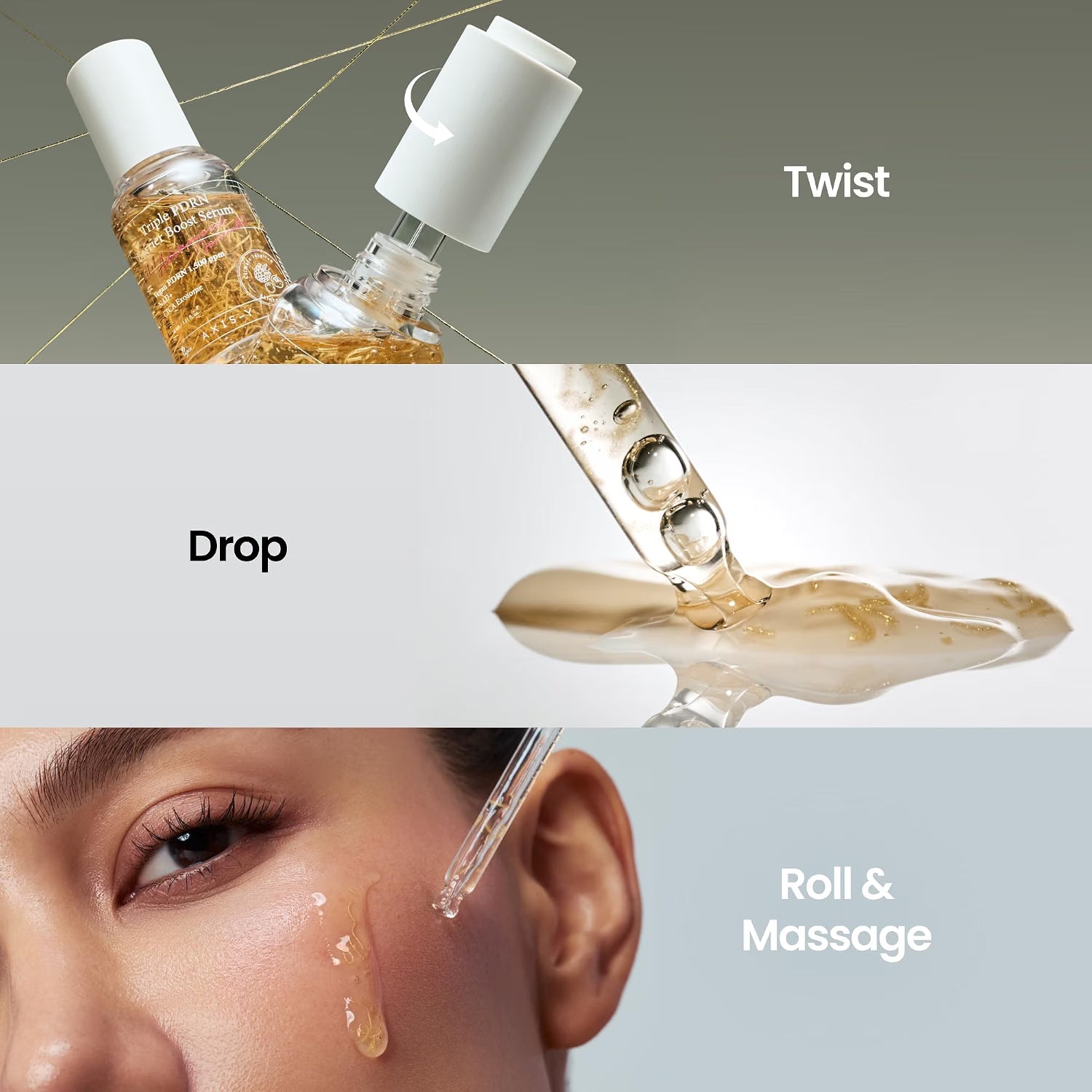 Axis-Y Triple PDRN Serum applied to face