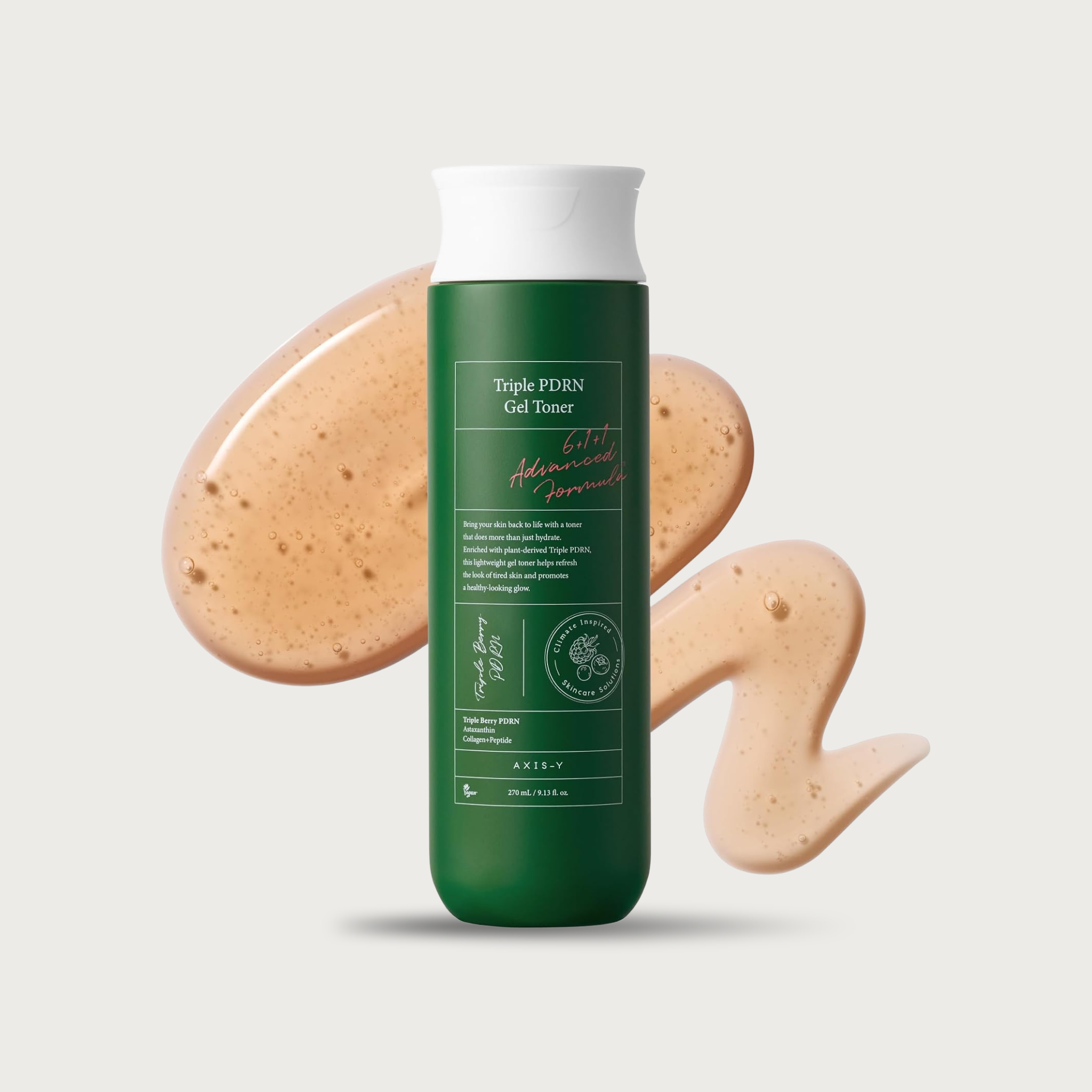 Axis-Y Triple PDRN Gel Toner 270ml – Korean vegan PDRN toner Astaxanthin Rosa Damascena Centella Ceramide NP cooling gel $25