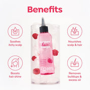 A'PIEU Raspberry Hair Vinegar benefits – pH balancing seals cuticle frizz control shine neutralizes odor all hair types Korean haircare