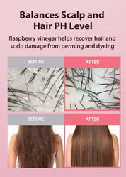 A'PIEU Raspberry Vinegar Hair System – Step 1 Shampoo 500ml Step 2 Vinegar Rinse 200ml Step 3 Hair Mist 105ml complete K-beauty routine
