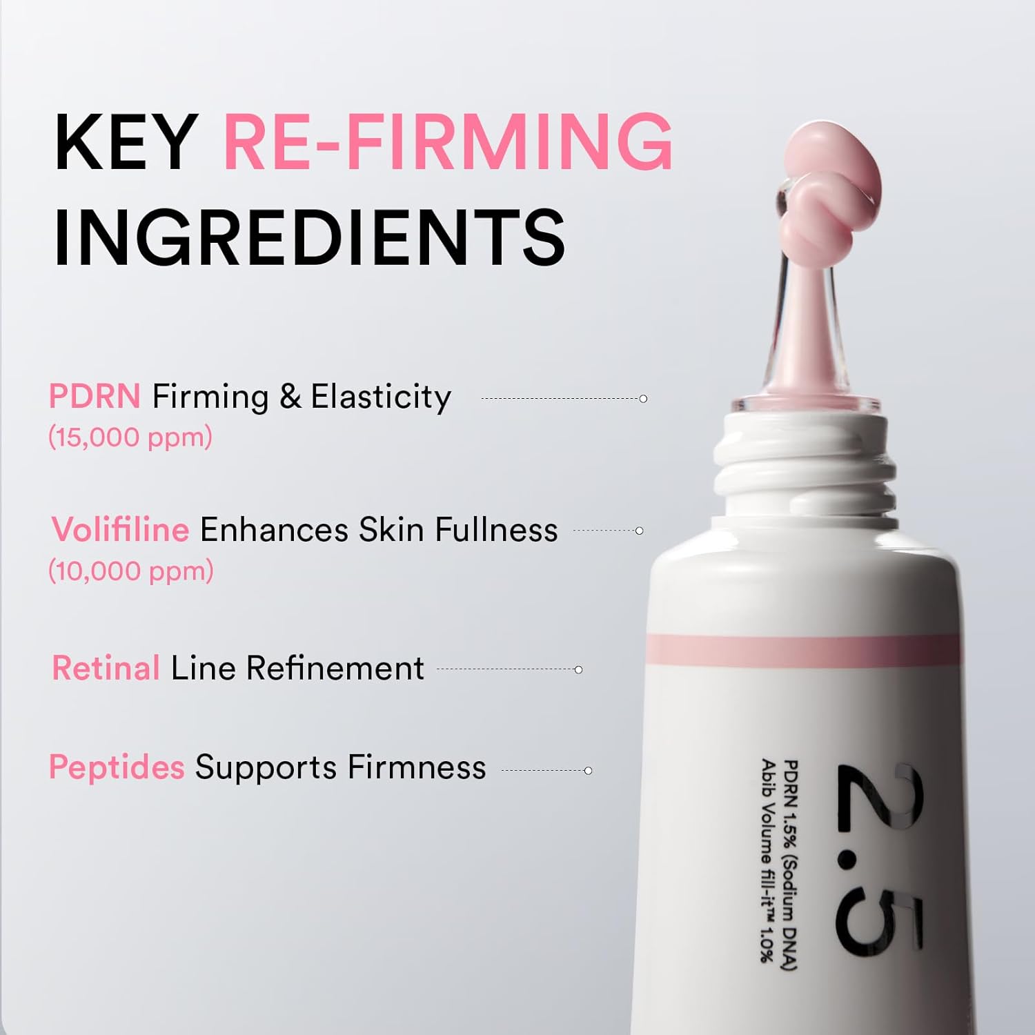 Abib PDRN Volume Fill-it pink cream texture swatch – lightweight Korean plumping booster cream