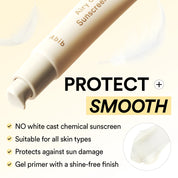 Abib Sunscreen Gel pore-blurring effect – smooth poreless soft-focus primer finish Korean sunscreen gel semi-matte