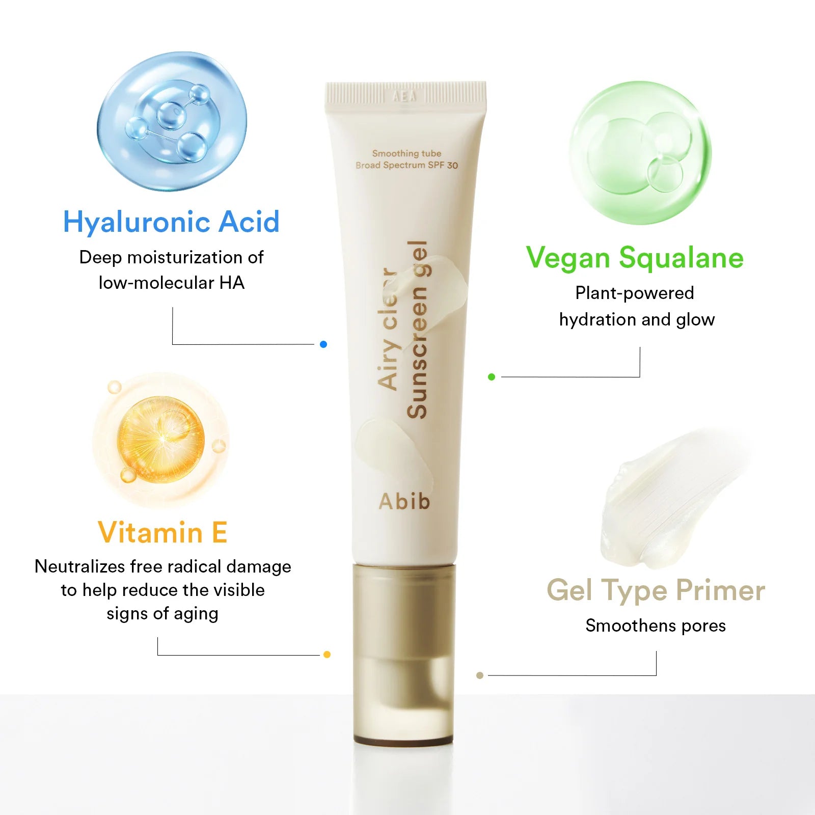 Abib Sunscreen Gel texture on skin – feather-light transparent absorbs instantly no white cast Korean SPF semi-matte