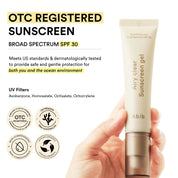 Abib Sunscreen Gel application – spreads clear lightweight no sticky no pilling Korean SPF all skin tones