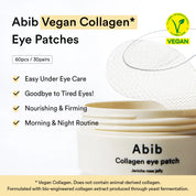Abib Collagen Eye Patch vegan collagen Palmitoyl Tripeptide-5 – plant-derived plump fine lines signal collagen production short-term long-term firm