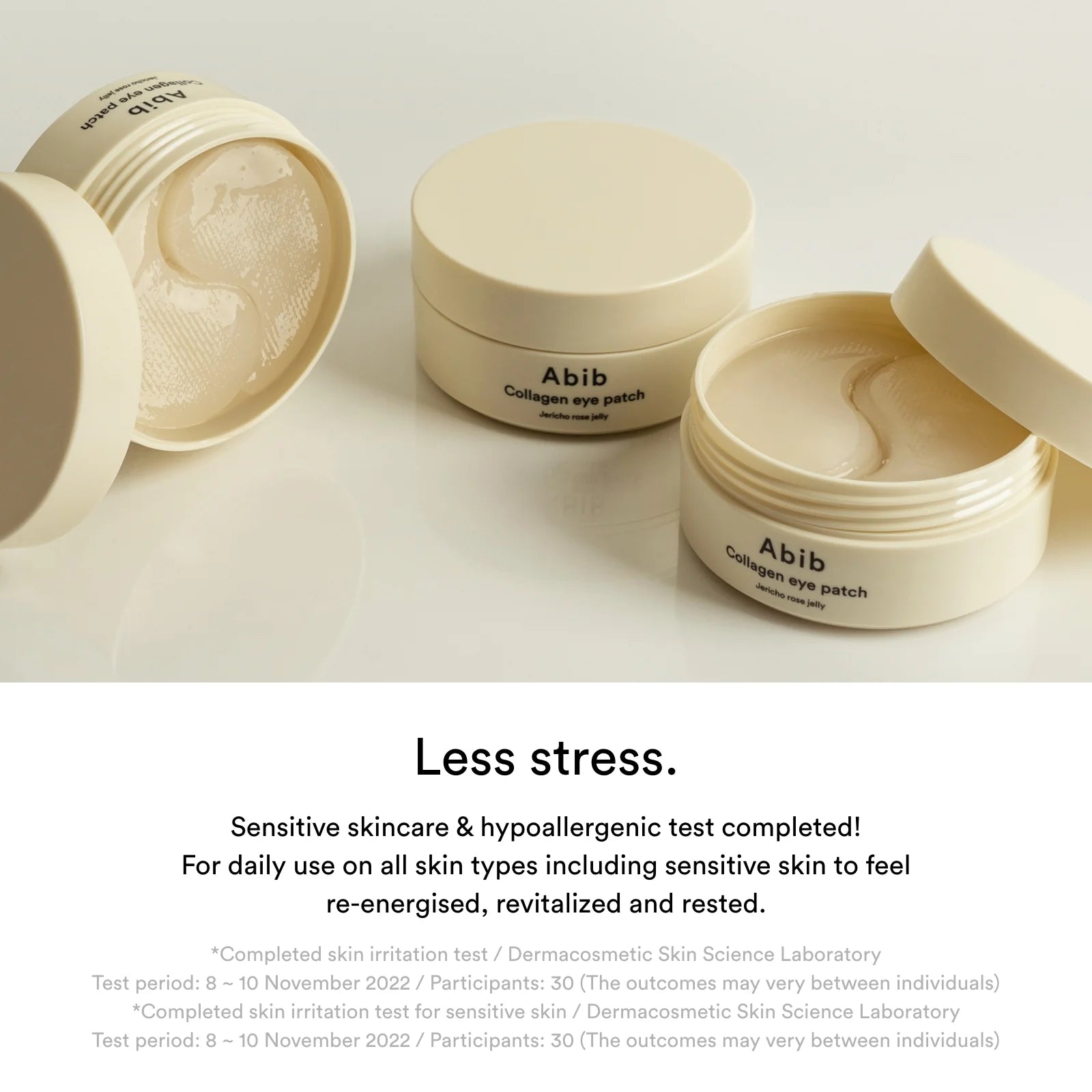 Abib Eye Patch Niacinamide Caffeine – brighten dark circles de-puff blood vessels tone fluid retention even pigmentation under-eye 20 minutes