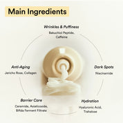 Abib Jericho Rose Eye Cream ingredients – bifida ferment ceramide NP sea buckthorn macadamia squalane niacinamide caffeine adenosine