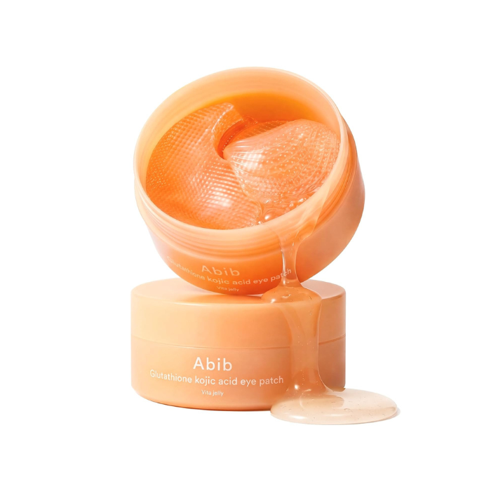 Abib Glutathione Kojic Acid Eye Patches 60pcs – Korean eye patches dark circles brightening Vita Jelly non-slip fragrance-free $22