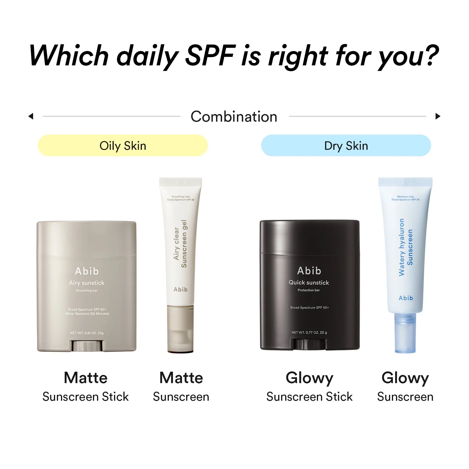 Abib sunscreen guide – Airy Clear Smoothing semi-matte vs Watery Hyaluron Moisture dewy choose your finish Korean SPF comparison