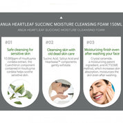 Anua Heartleaf Succinic Moisture Cleansing Foam - Olive Kollection