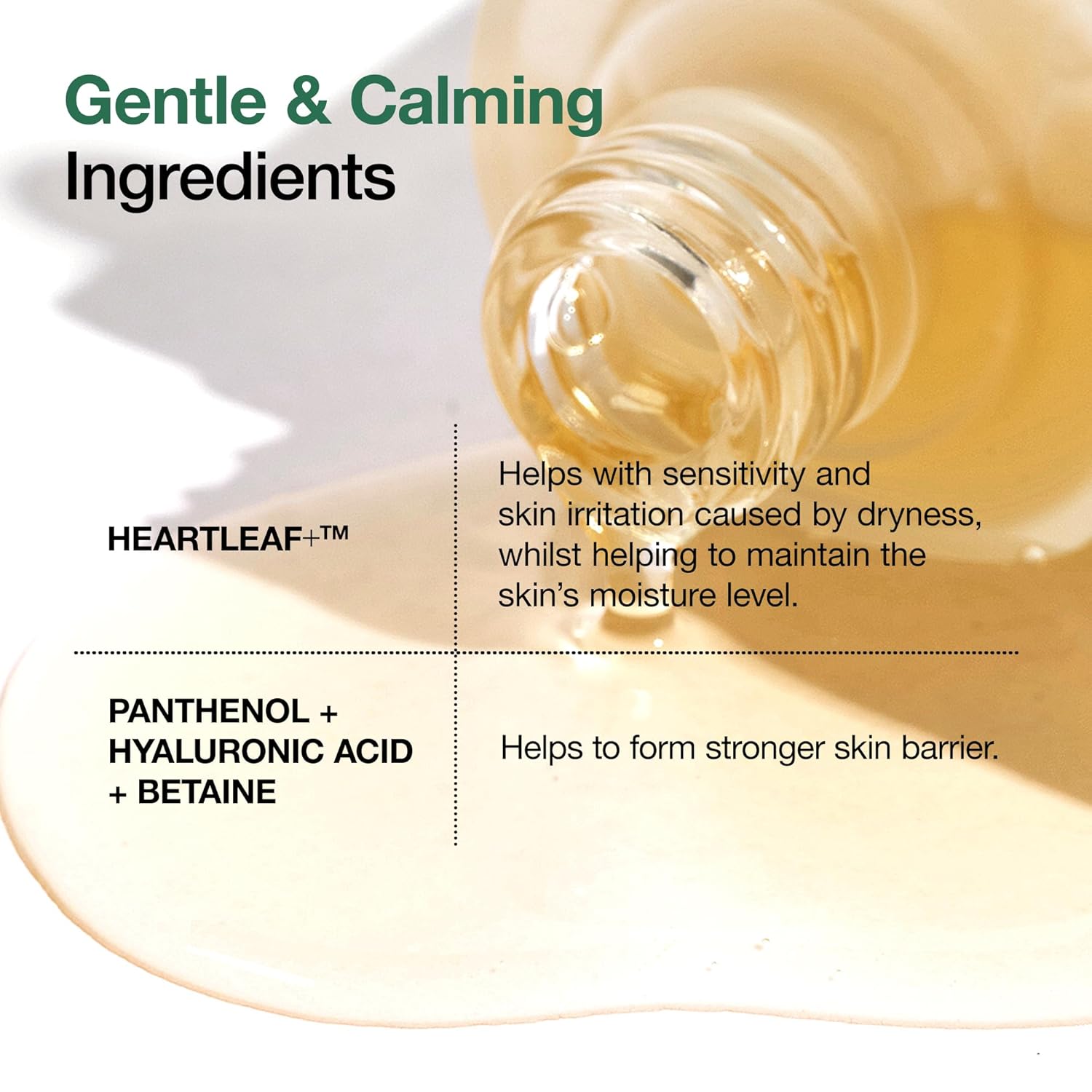 Anua Heartleaf 80 Soothing Ampoule key ingredients – 80% heartleaf extract hyaluronic acid panthenol