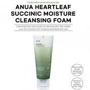 Anua Heartleaf Succinic Moisture Cleansing Foam - Olive Kollection